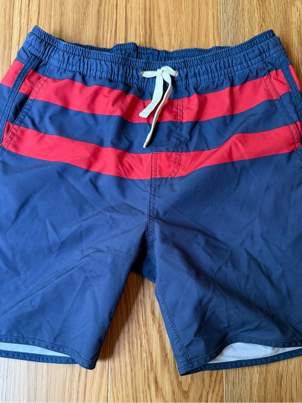 2 Fair Harbor Anchor Boys Navy and Red Striped & Blue Stripe Swim Trunks Lot